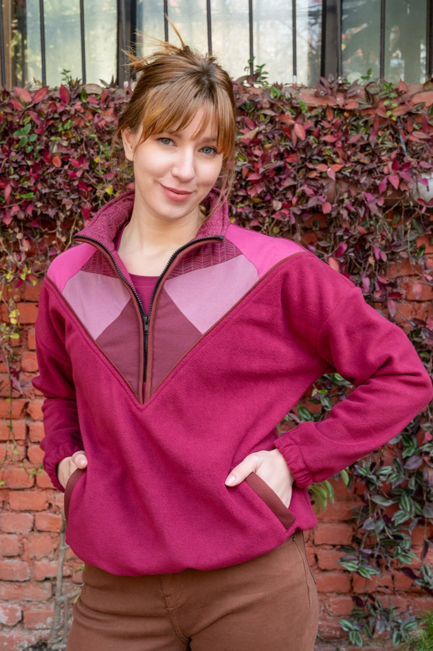 Veste polaire 34_WAS_V avec patchs en coton biologique imprimés