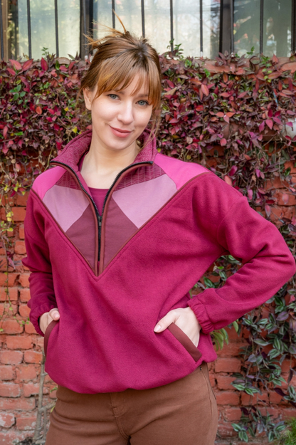 Veste polaire 34_WAS_V avec patchs en coton biologique imprimés