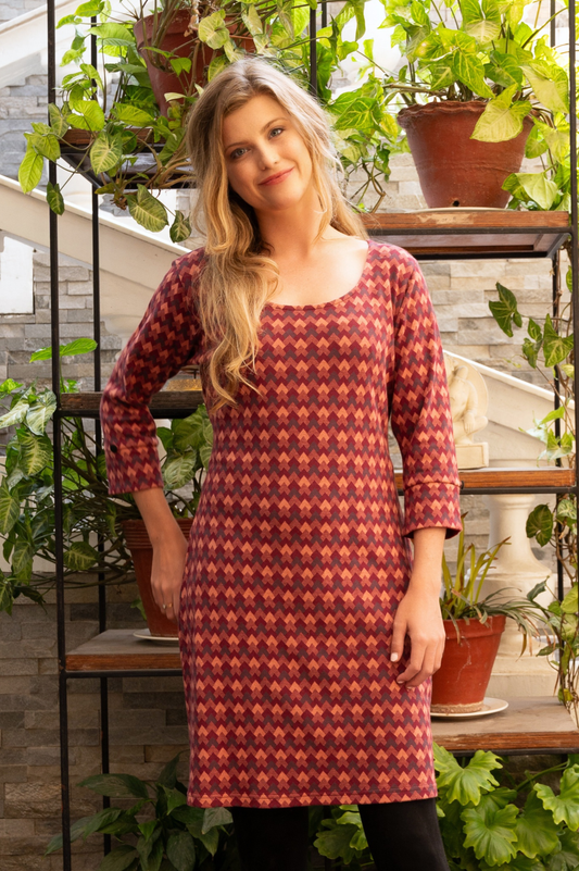 TF25-10 - ZABINA: Organic Cotton Dress with Knotted Belt