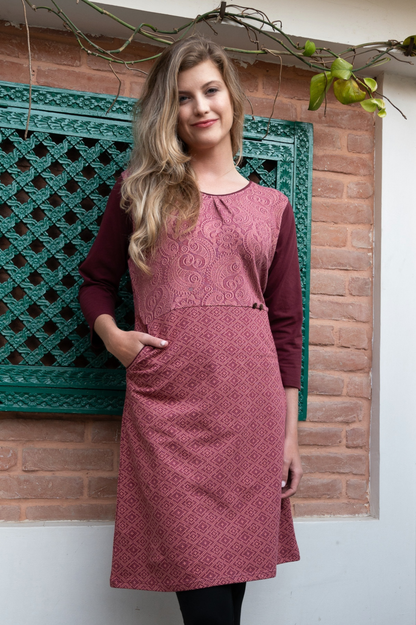 TF25-02 - ZULIE: Organic Cotton 3 Fabrics Dress