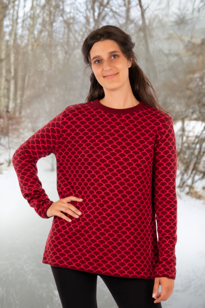 YKF25-01_FISKA -Organic Cotton - Knitted Sweater Scales