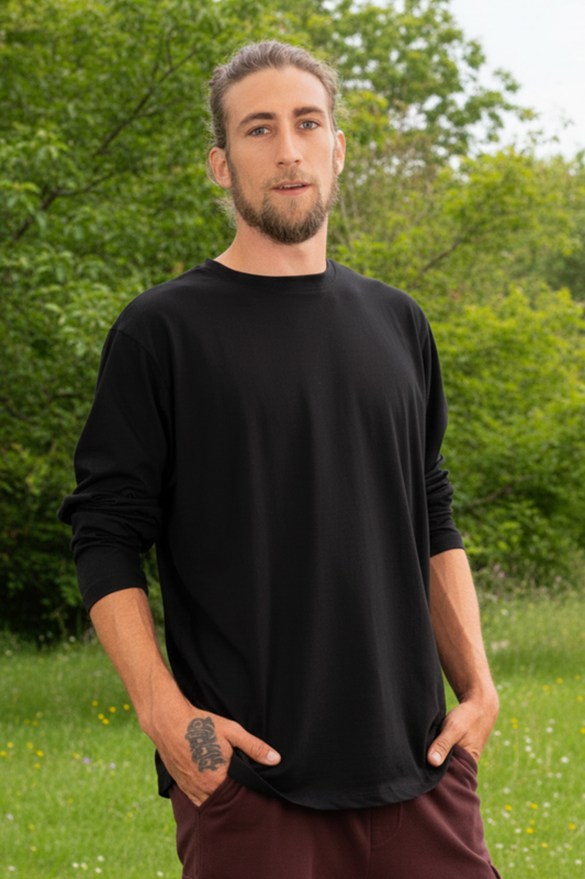 YB-62 - THOMAS: Organic Cotton - Men’s Plain Long-Sleeve T-Shirt