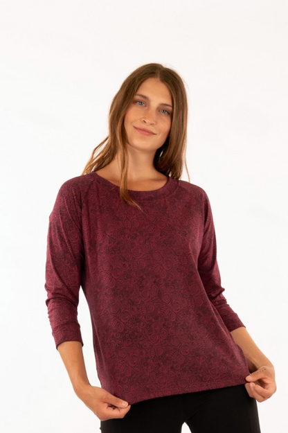 YB-09 - GIGI : T-shirt à manches raglan en coton biologique (avec imprimé)