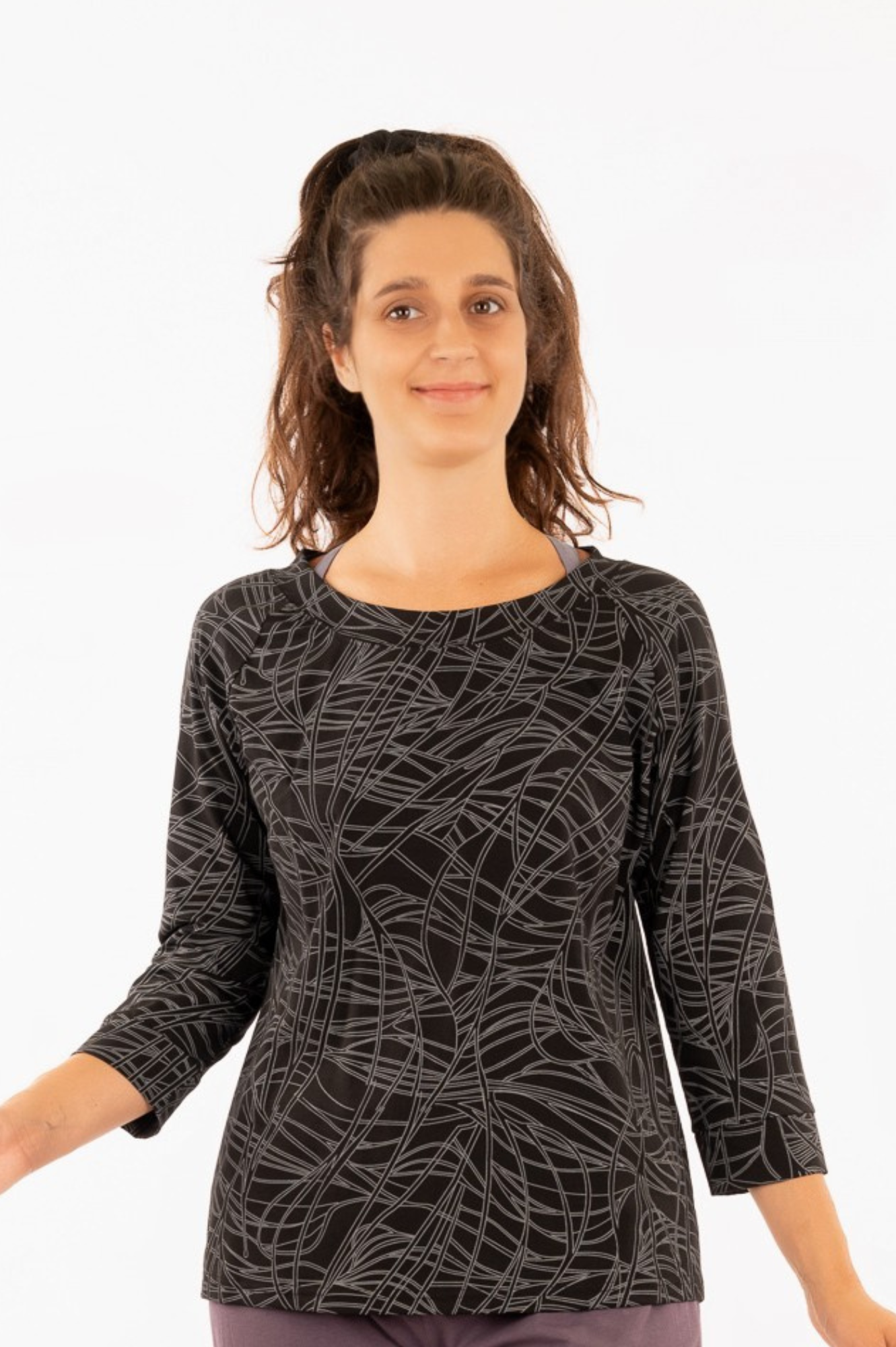 YB-09 - GIGI : T-shirt à manches raglan en coton biologique (avec imprimé)