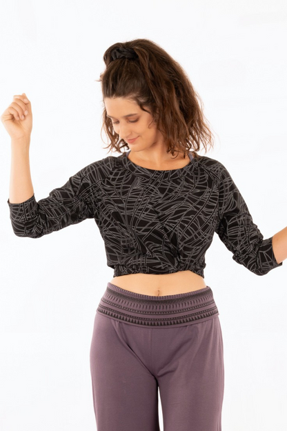 YB-09 - GIGI : T-shirt à manches raglan en coton biologique (avec imprimé)