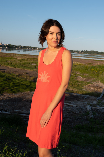 T1V-11 - LOTUS BLEU – Robe en coton bio avec patch lotus