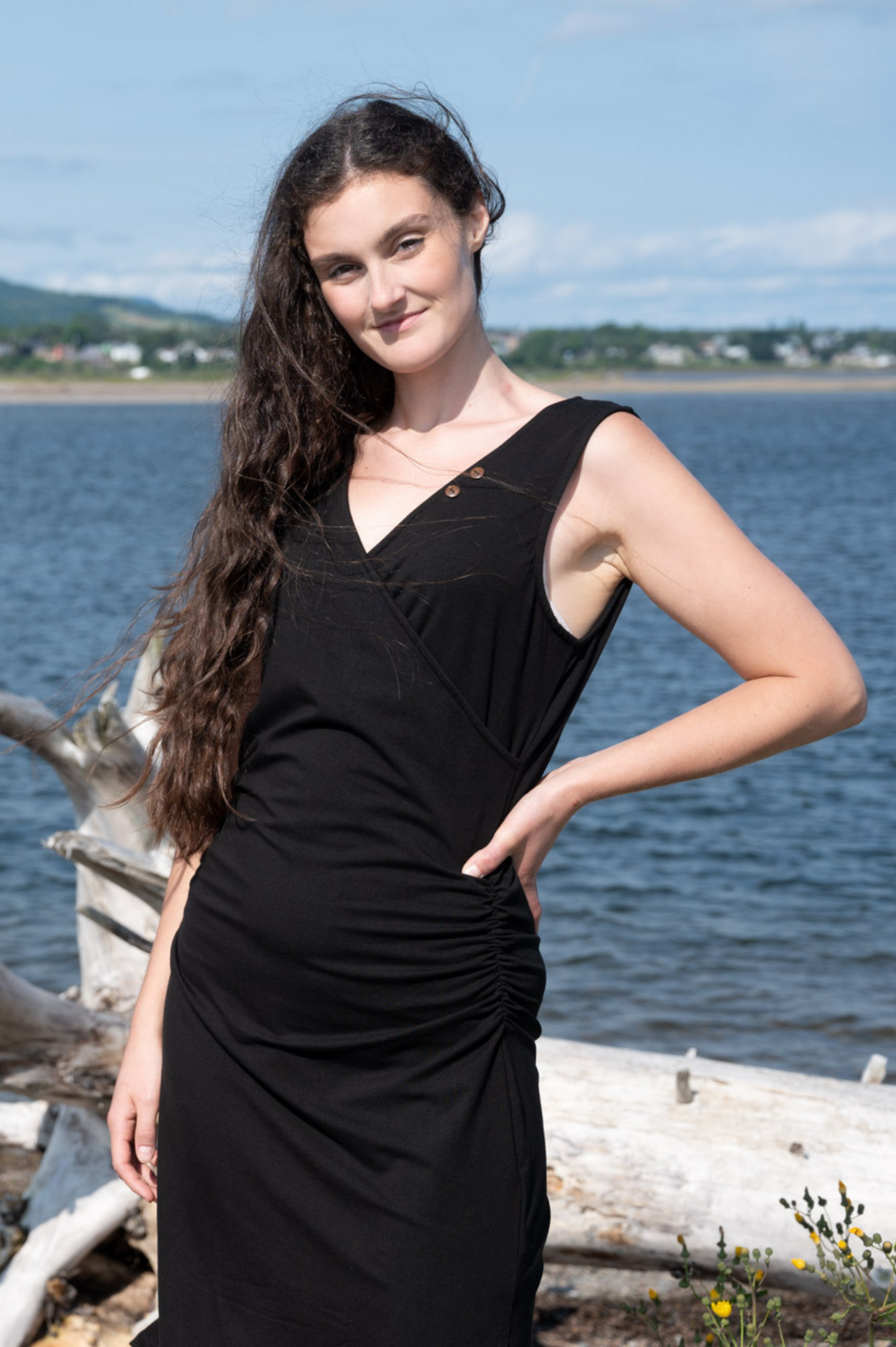 T1V-05 - CŒUR – Robe portefeuille en coton bio