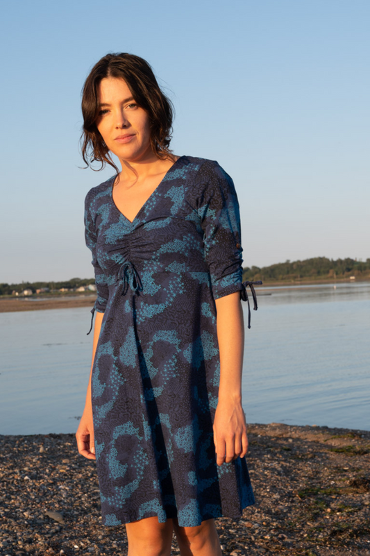 T1V-02 - JOLI CHAOS — Organic Cotton Dress with Flared Skirt