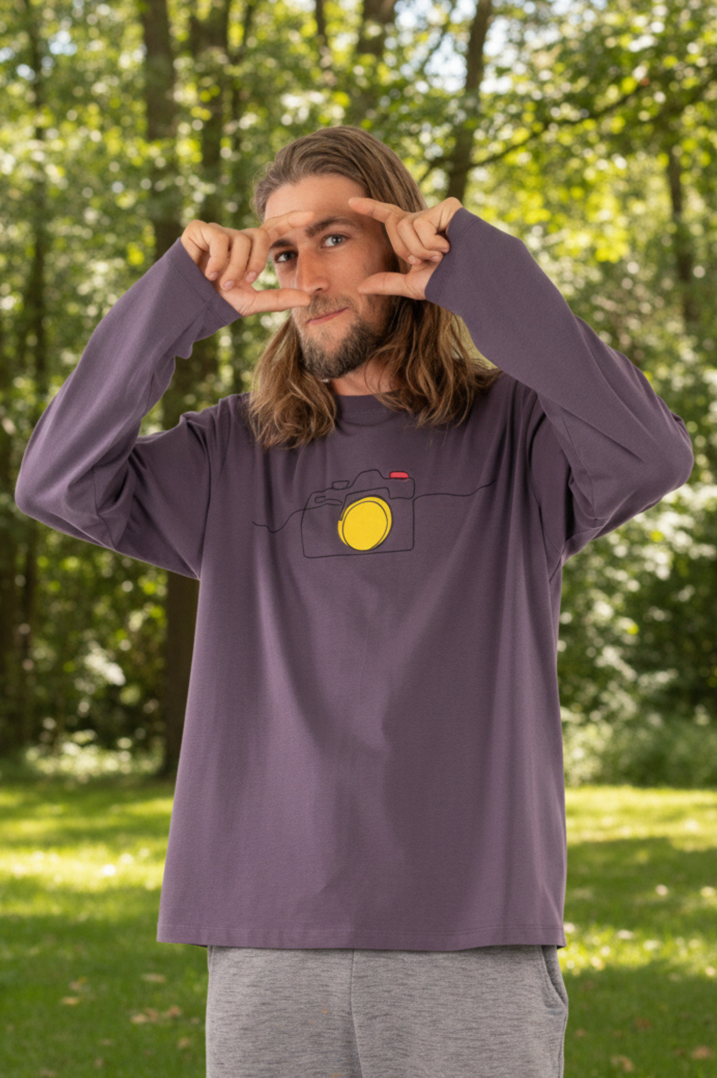 YB-61 - THOMAS: Organic Cotton Long Sleeve T-shirt - Camera Print