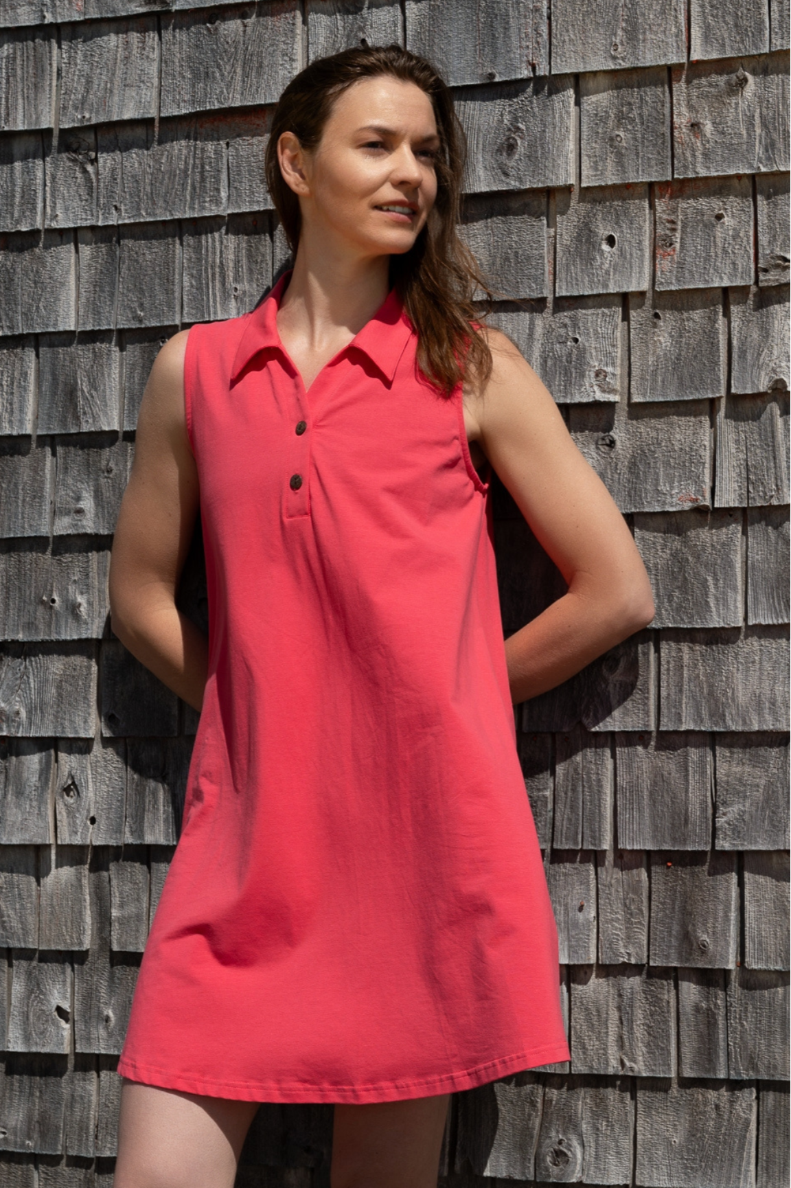 Organic Cotton YB-01 IOTA Shirt Dress Hibiscus Outdoor