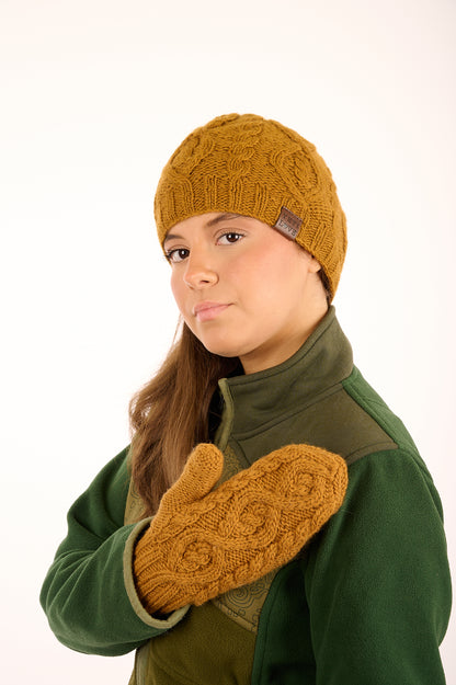 99 YAF25-04M - 100% Wool Handmade Mittens with Torsado