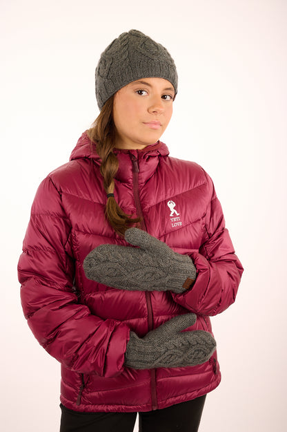 99 YAF25-04M - 100% Wool Handmade Mittens with Torsado