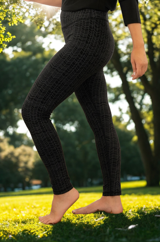 YB-11L - LILI LINES: Organic Cotton Printed Basic Long legging no pockets